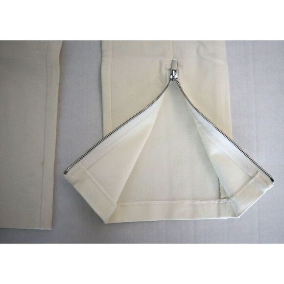 Derek Lam 10 Crosby Women Sz 4 Soft White Van Cropped Zip Front Slit Pants - Picture 7 of 12